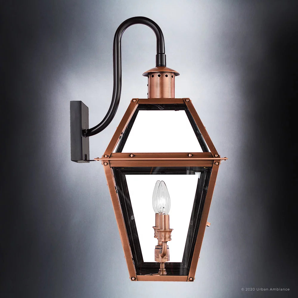 Copper Outdoor Wall Sconce with Clear Glass M91832