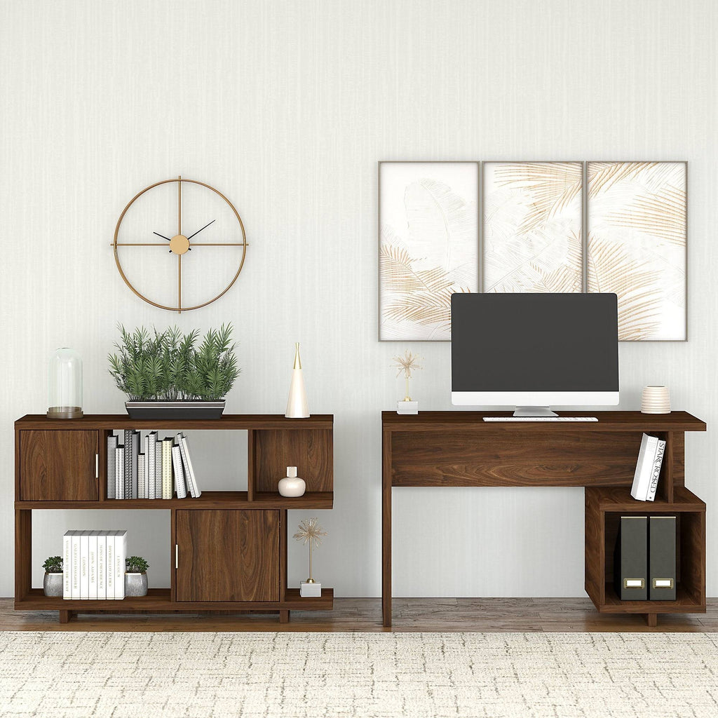 48W Writing Desk with Low Bookcase O5144