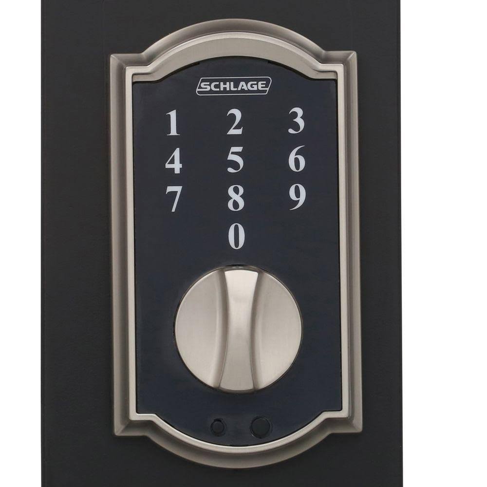 Satin Nickel Touch Electronic Door Lock Deadbolt and Accent Lever K36553