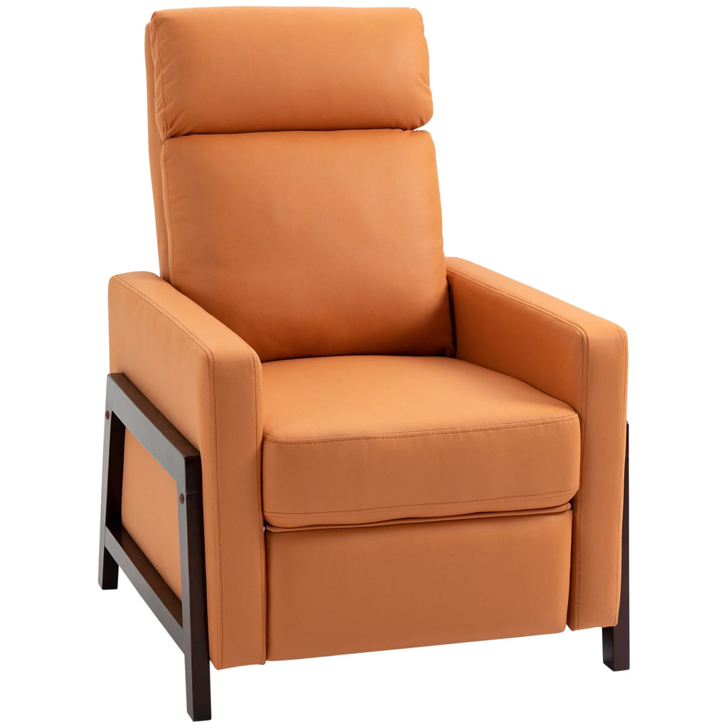 Orange Manual Recliner Chair with Footrest V31096