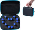 30 Slots Insulin Vials Fridge Organizer with Hand Strap, Black and Blue I309
