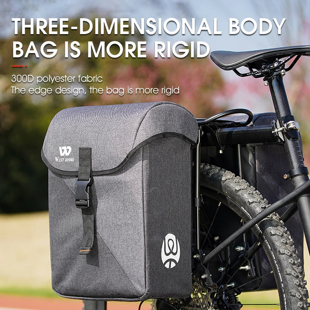 35L Bike Double Bag Rear Seats Luggage Carrier Trunk Bag J45836