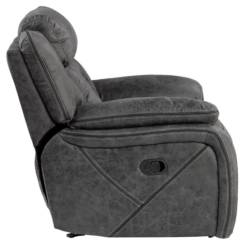 Gray Microfiber Glider Reclining Chair U2258