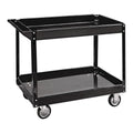 36 in. x 24 in. Two Shelf Steel Service Cart, Black I82537