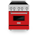 24 Inch 2.8 cu. ft. Induction Range with 3 Element Stove and Electric Oven in Red Gloss C5080