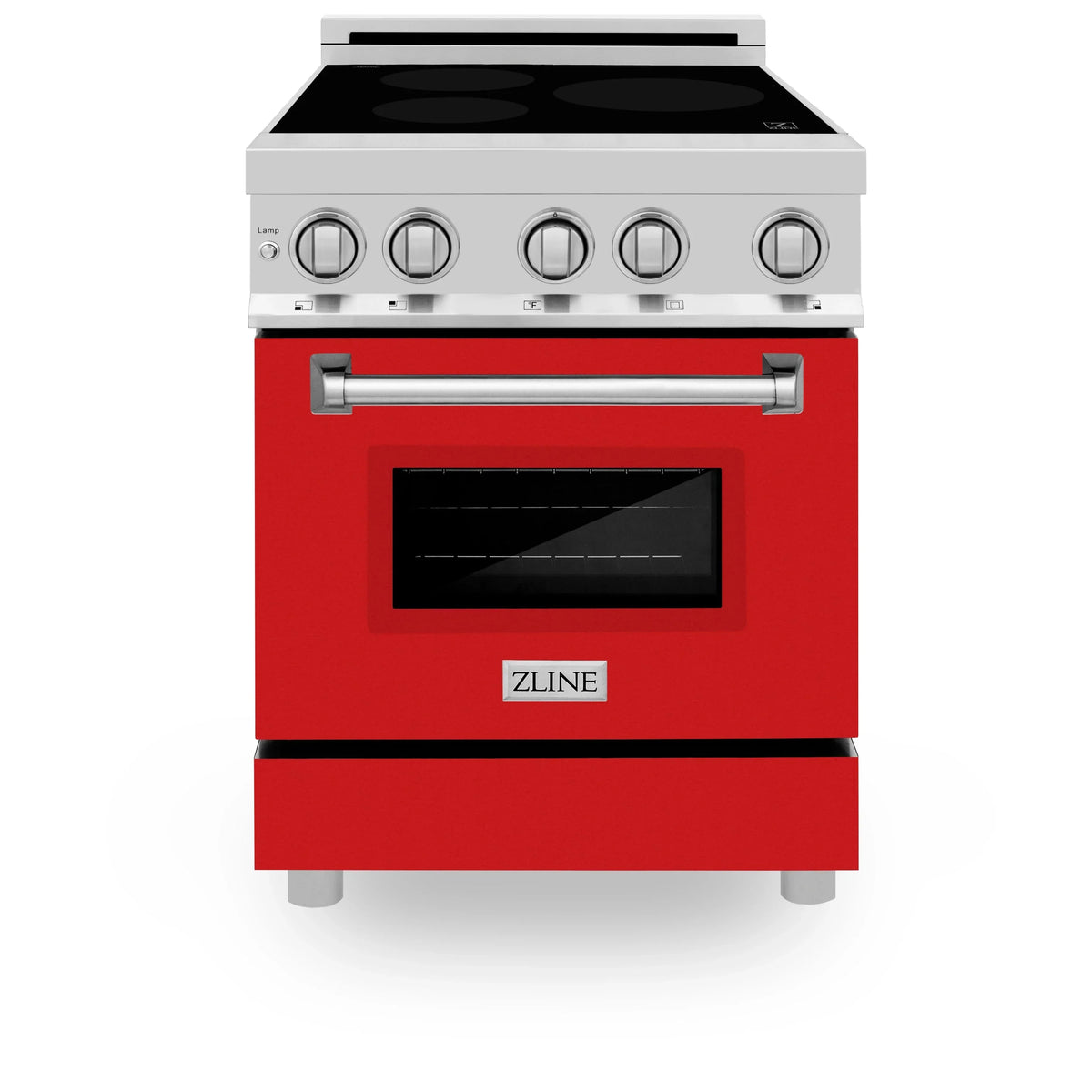24 Inch 2.8 cu. ft. Induction Range with 3 Element Stove and Electric Oven in Red Gloss C5080