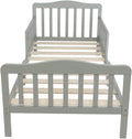 Gray Wooden Toddler Bed with Safety Guardrails S959807