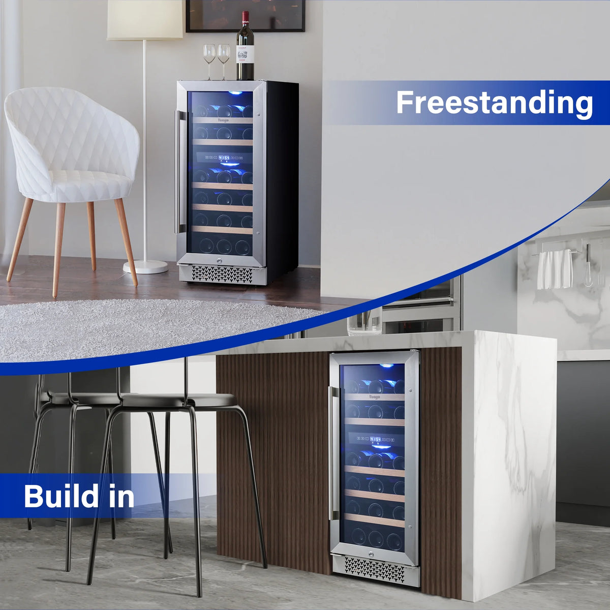 15 Bottle Dual Zone Wine Cooler Refrigerator M378