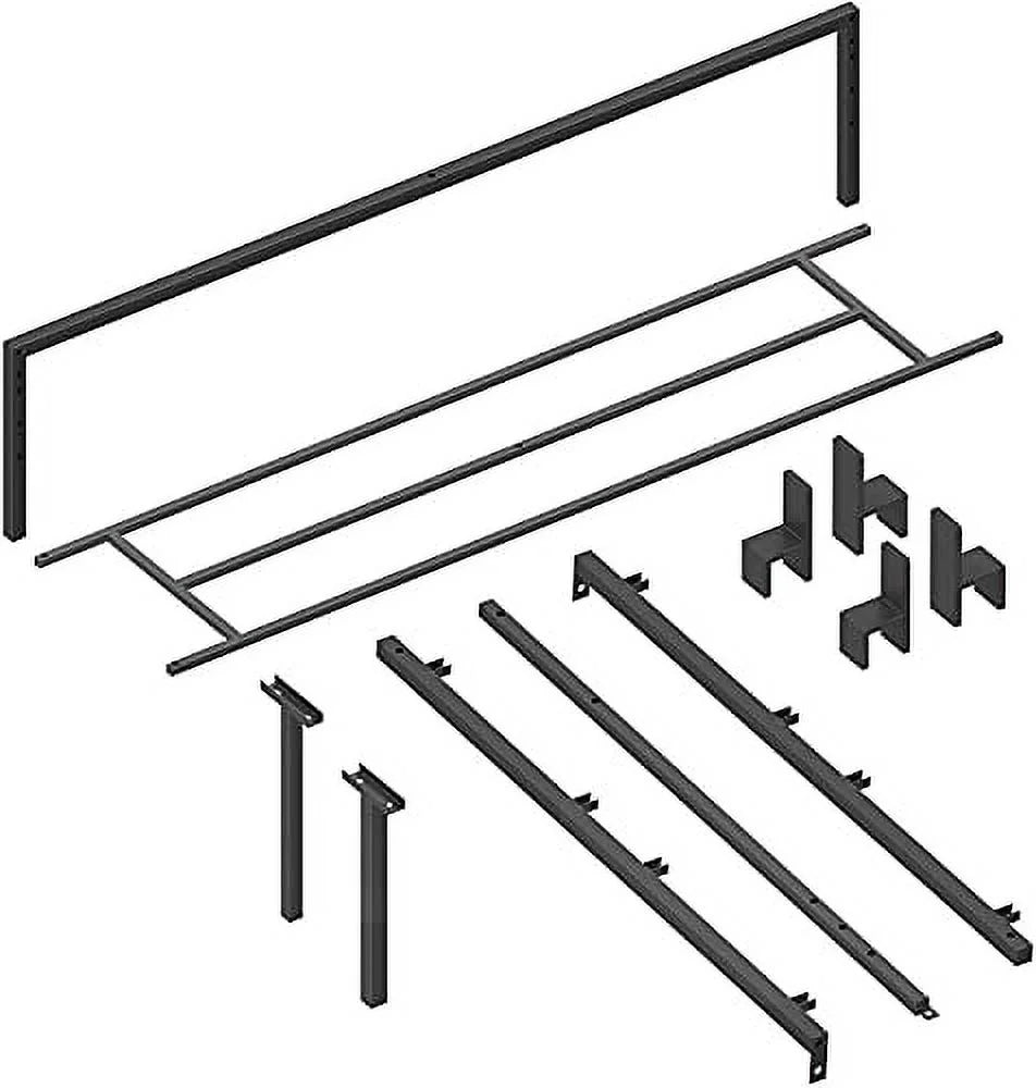 Black Metal Platform Bed Frame with Steel Slats S130155