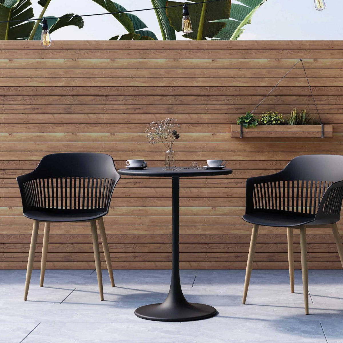 Black Steel Bistro Table E12788