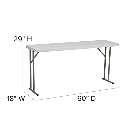 5' White Plastic Folding Training Table Y74368