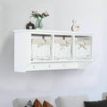 Wall Mounted Cabinet Coat Rack Shelf Storage with Hooks & Baskets O93722