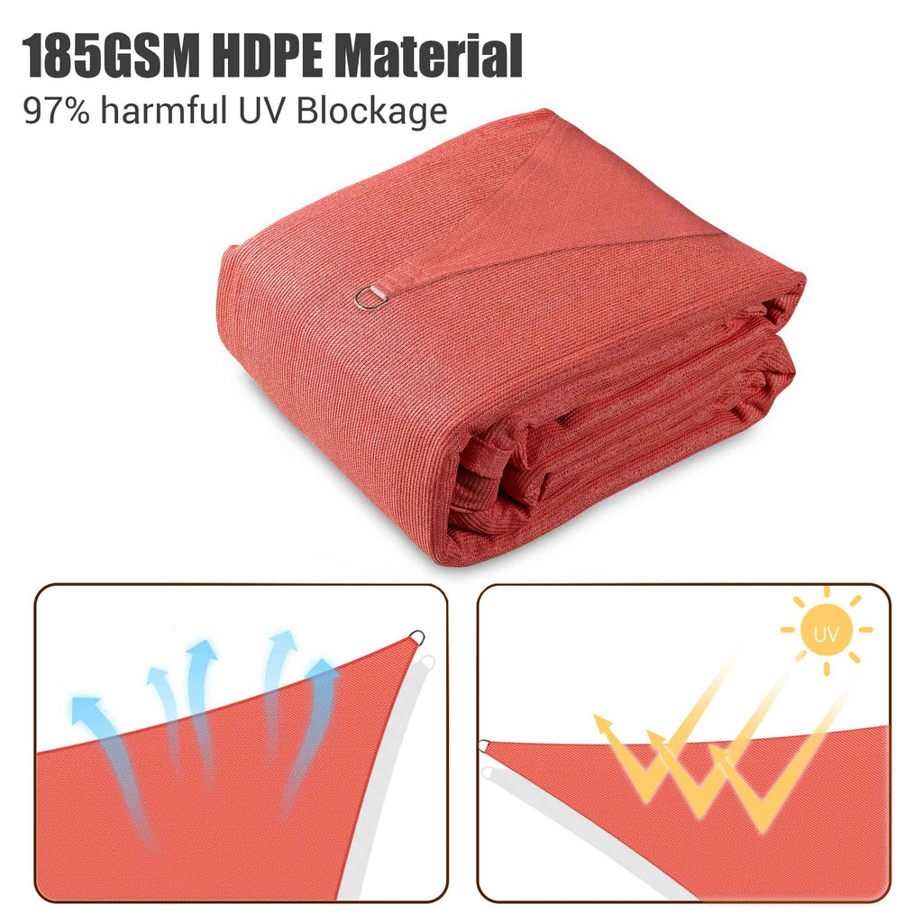 Red Triangle Sun Shade Sail Canopy N264