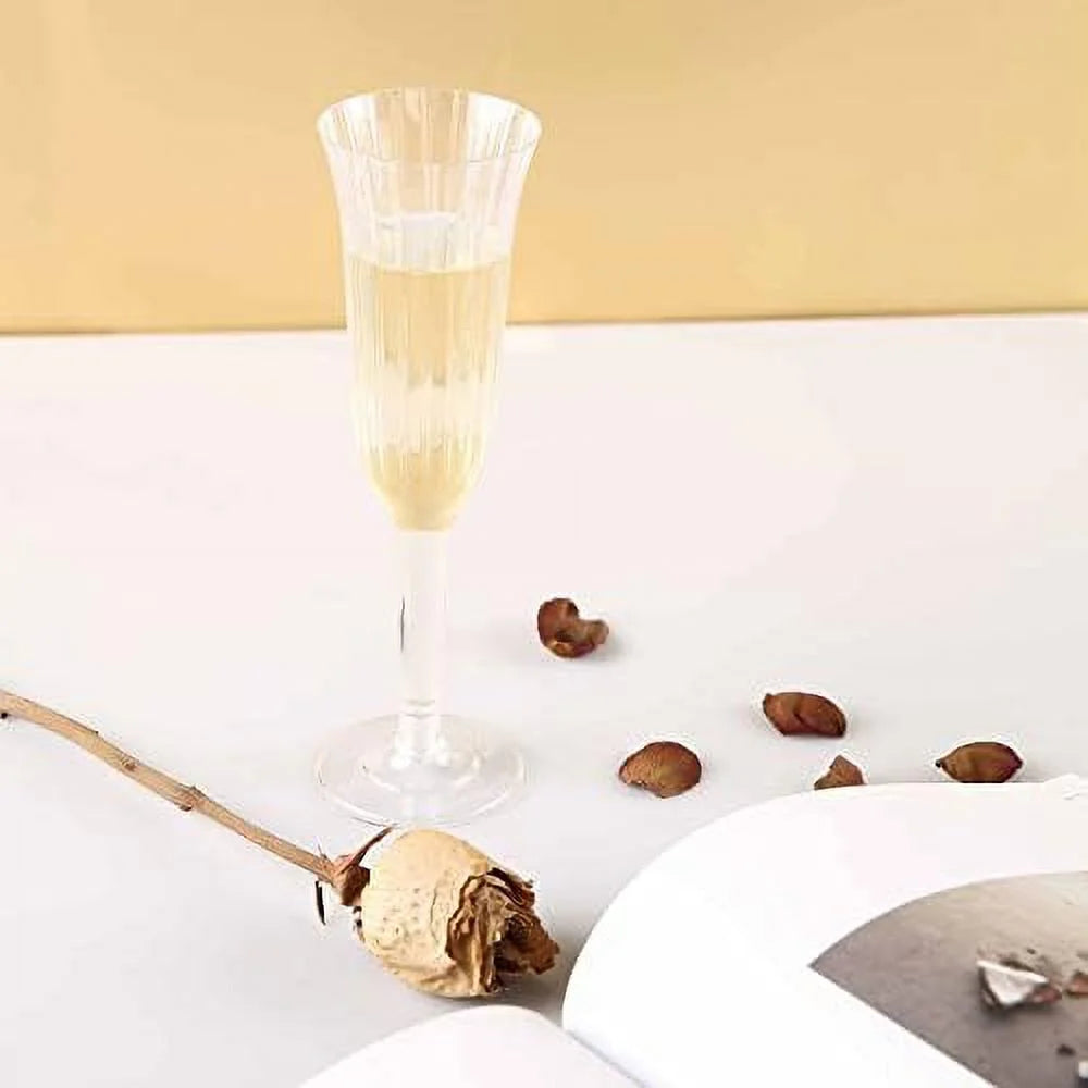 60 Pcs Clear Plastic Champagne Flutes N1228