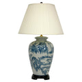 Blue and White Chinese Landscape Lamp D488