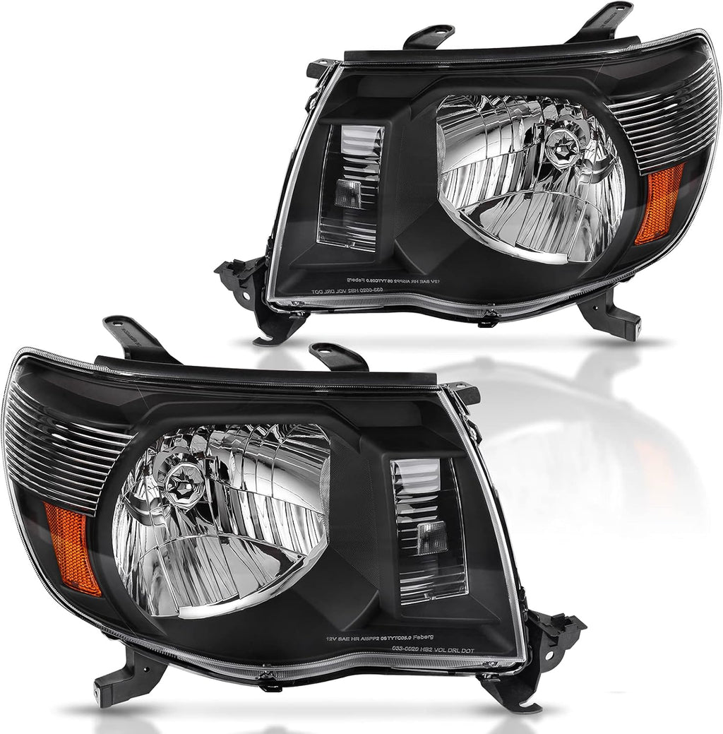 Headlight Assembly Chrome Housing with Amber Reflector Q837