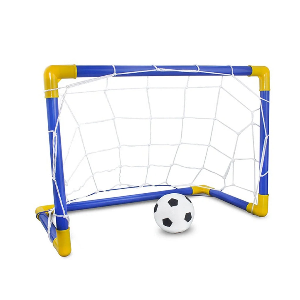 Folding Mini Soccer Goal Post Net Set with Pump Plastic W762