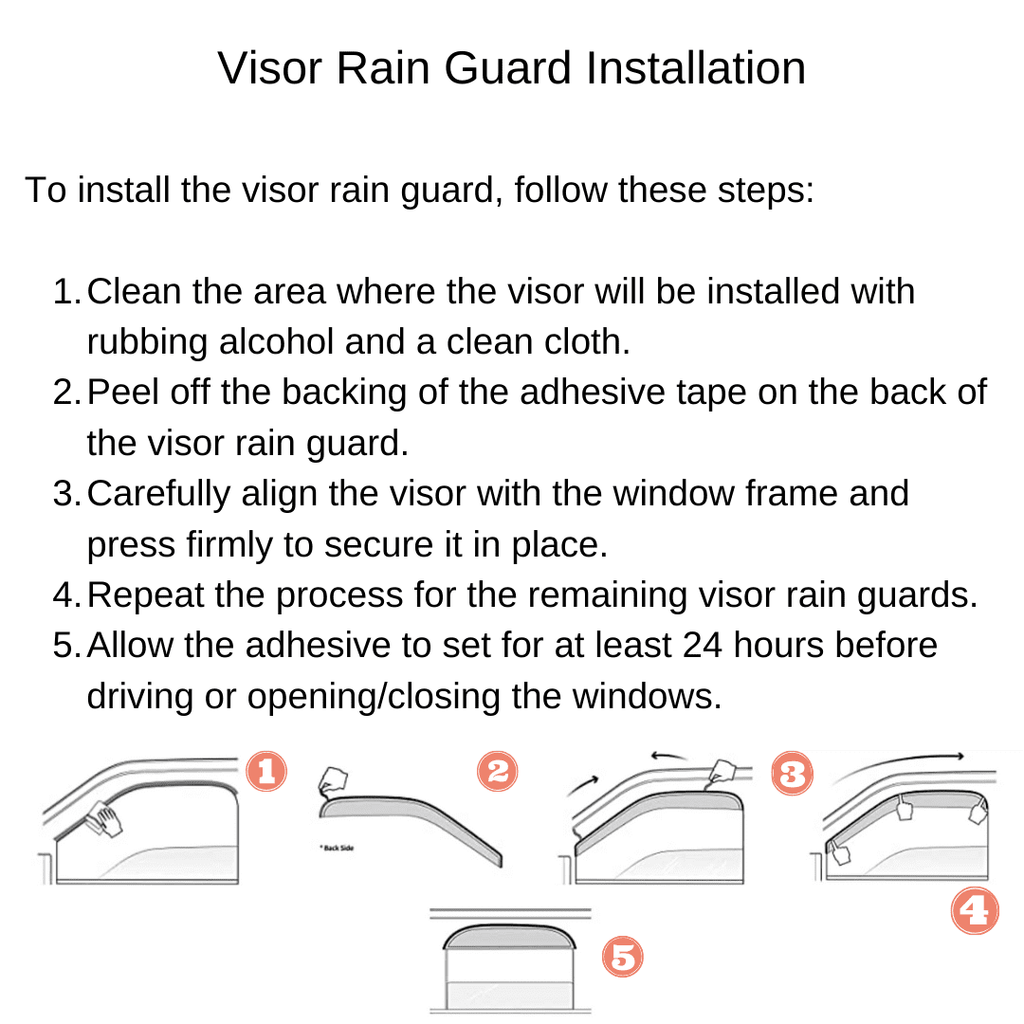 Tinted Black Side Window Rain Deflectors N9306
