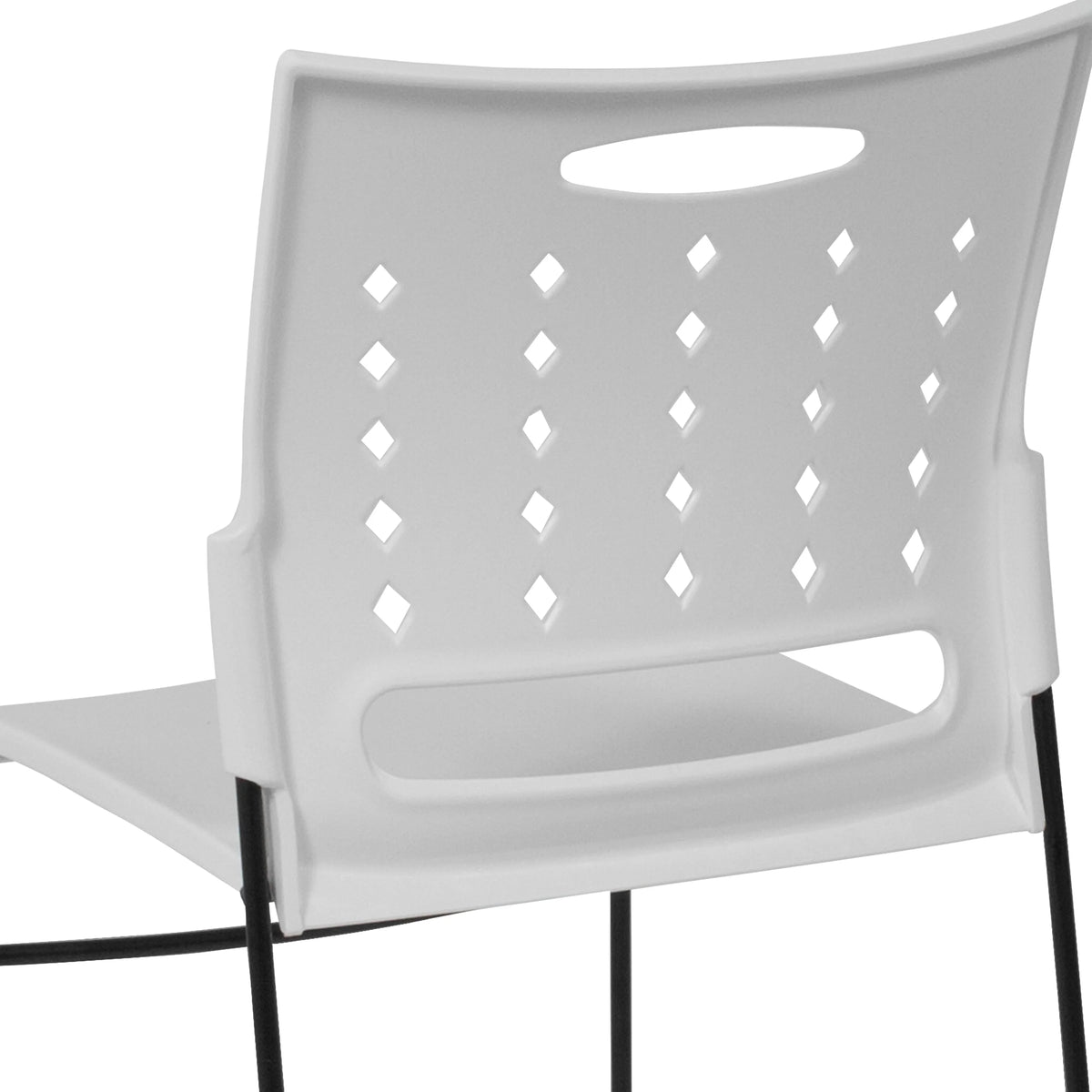 White Sled Base Stack Chair with Air-Vent Back Z255
