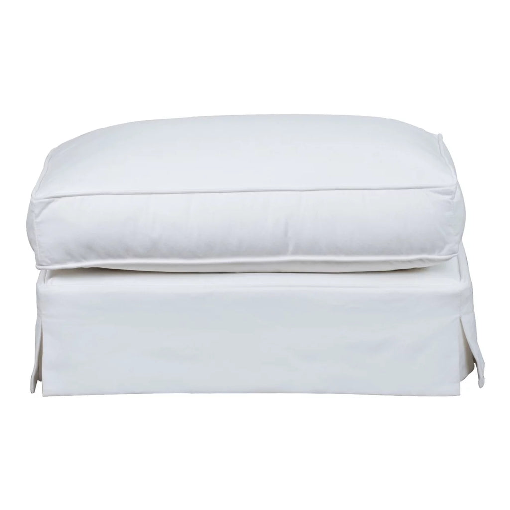 White Upholstered Ottoman C87084