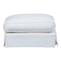 White Upholstered Ottoman C87084