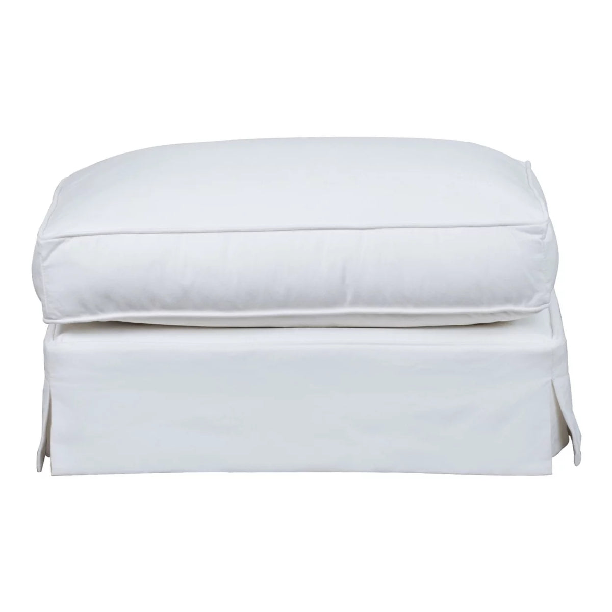 White Upholstered Ottoman C87084