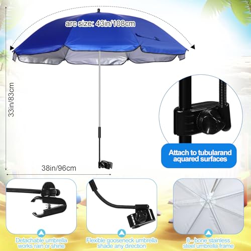 2 Set Folding Camping Chair with Umbrella and Foot Rest M881