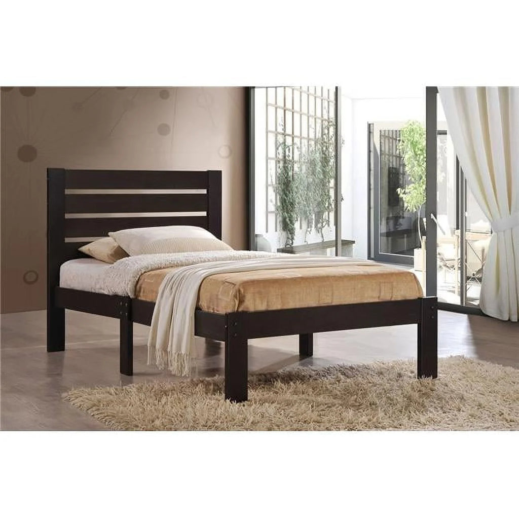 Full Espresso Poplar Wood Bed U21879