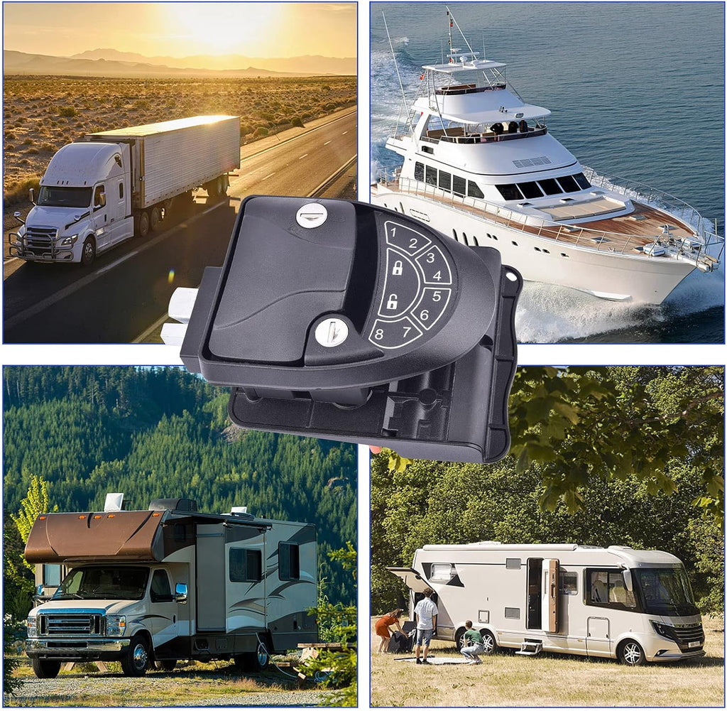 RV Keyless Entry Door Lock with Backlit Keypad and 2 Key Fobs P7601