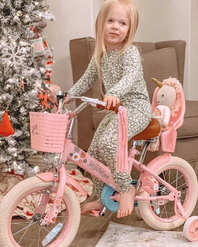 16 Inch Kids Bike with Training Wheels and Basket White F6806
