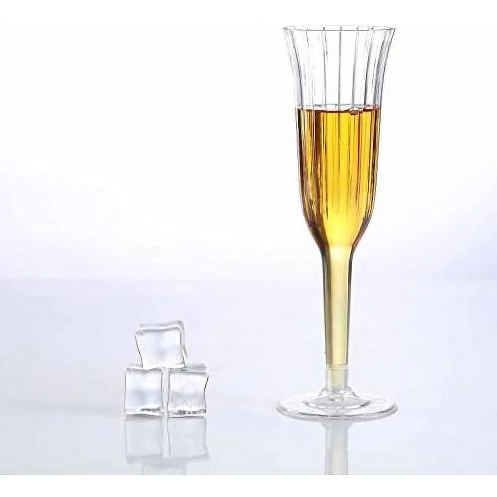 60 Pcs Clear Plastic Champagne Flutes N1228