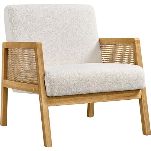 Beige Linen Accent Chair with Wood Legs, Set of 2 L35776