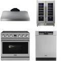 36 Electric Range, Range Hood, Dishwasher and Wine Cooler V3454