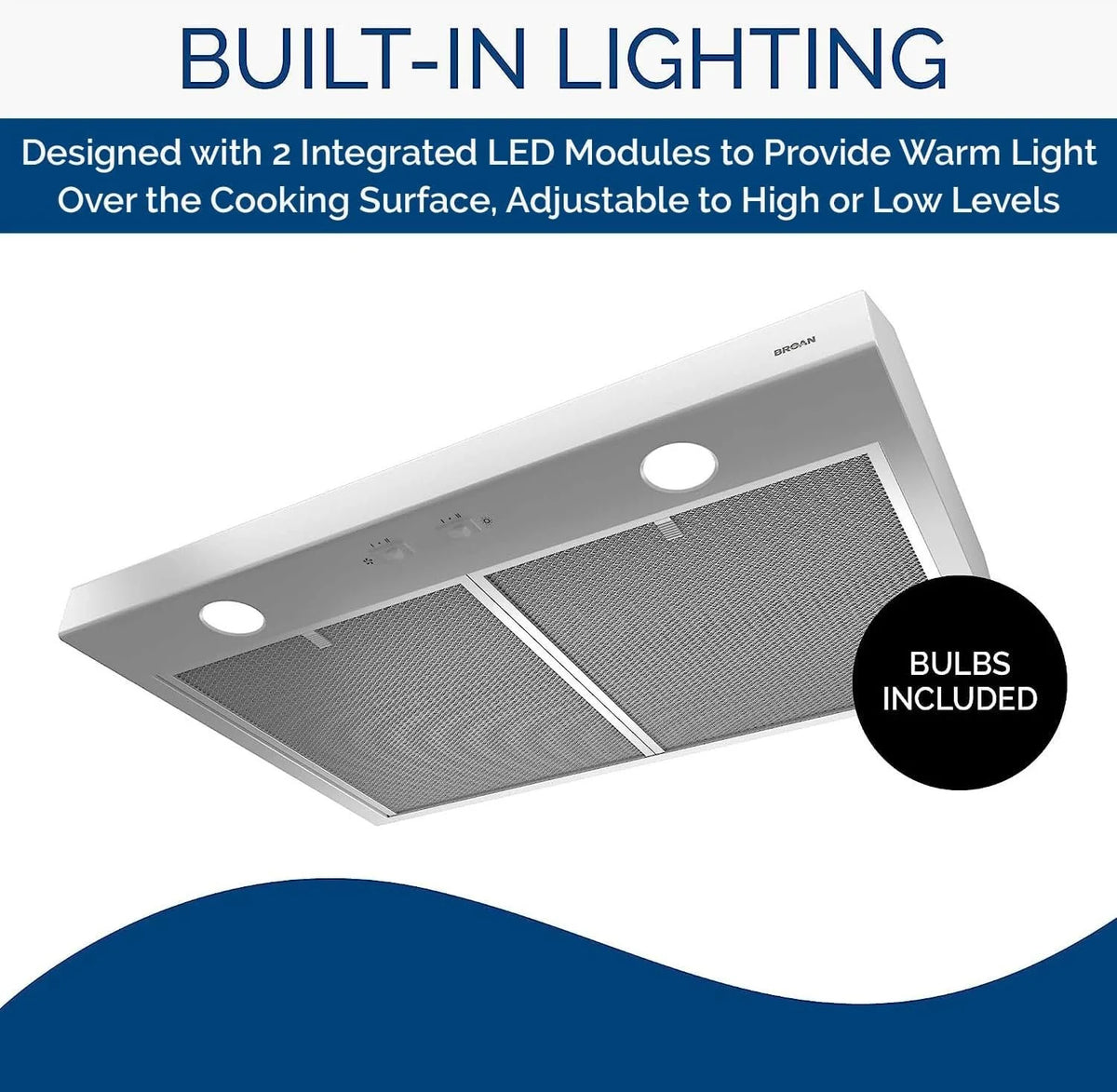 White 30-inch Under-Cabinet 4-Way Convertible Range Hood with 2-Speed Exhaust Fan and Light, 300 Max Blower CFM O5813
