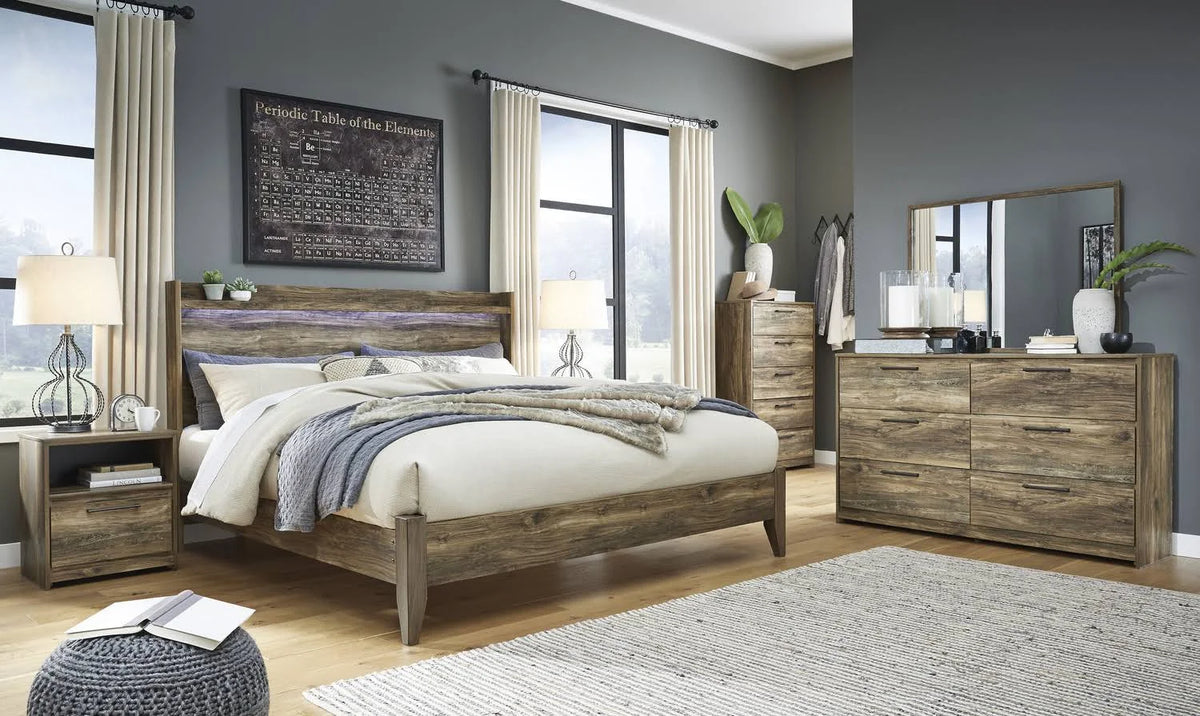 Brown King Panel Bed T10280