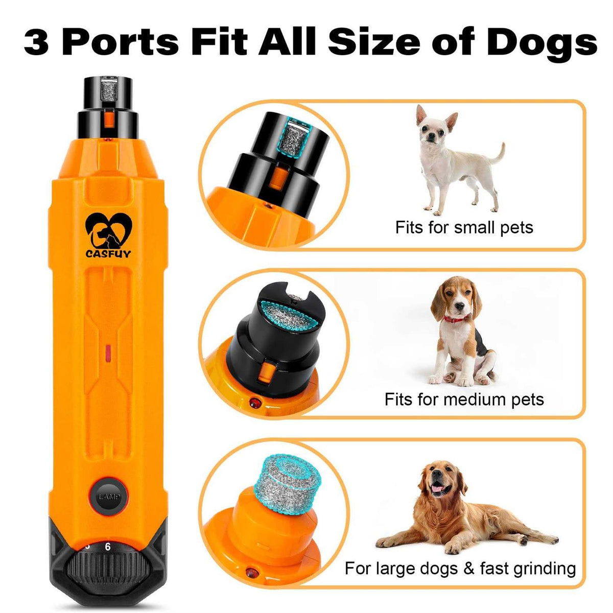 6-Speed Rechargeable Electric Dog Nail Grinder V3474