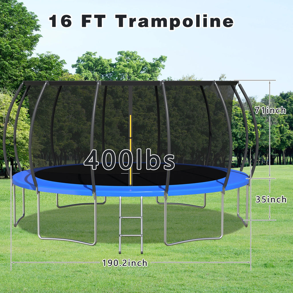 16 FT Trampoline with Safety Enclosure Net and Ladder C376