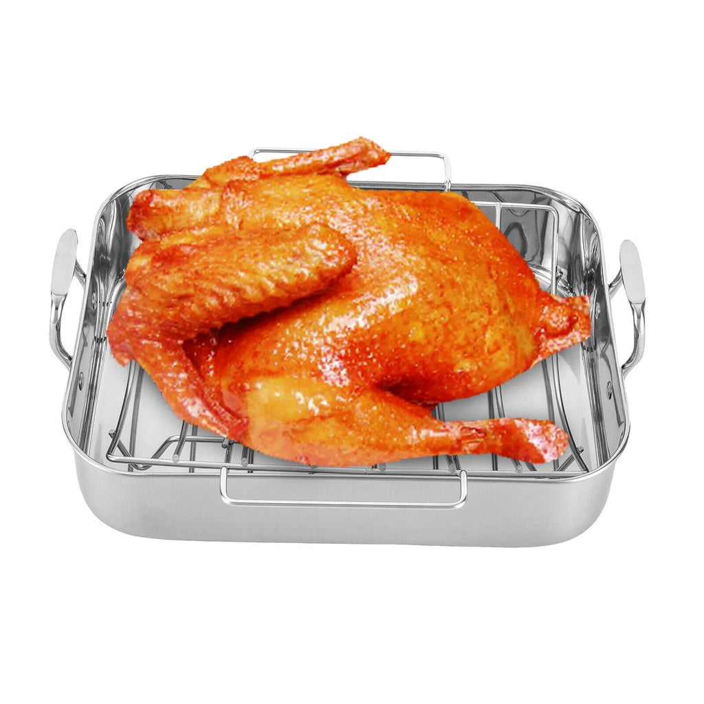 Stainless Steel Rectangular Roasting Pan with Rack S227724
