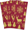 Reindeer Bells Snowflakes Kitchen Towels Set of 4 Dishcloths Ultra Absorbent 28'' x 18'' N772