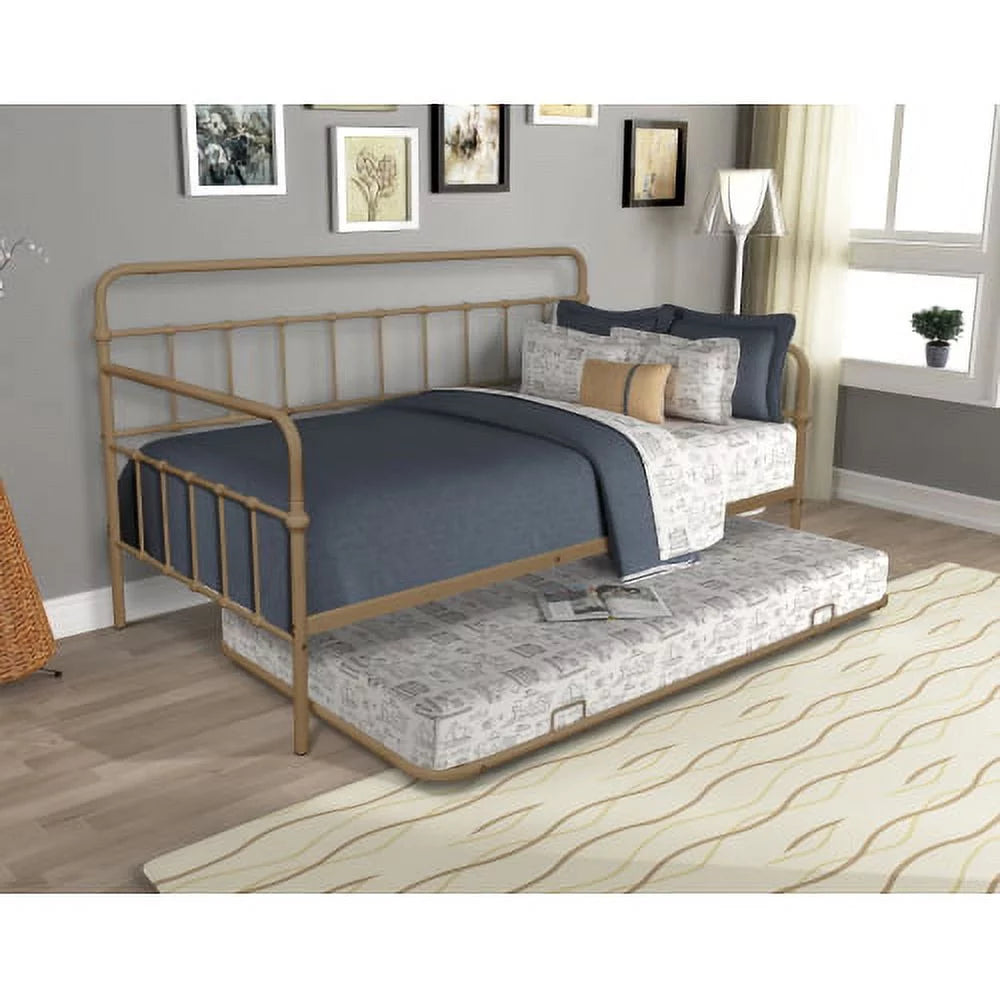 Bronze Metal Frame Daybed With Trundle T8419