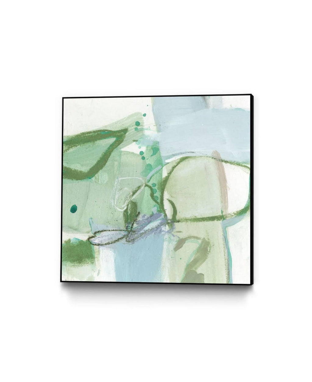 Olive Green Framed Canvas Art Block H312614