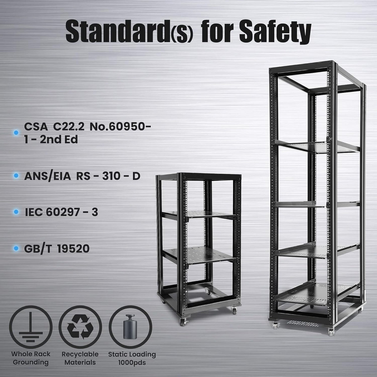 15U 4 Post Open Frame 19inch Steel Rack 24inch Deep X38812