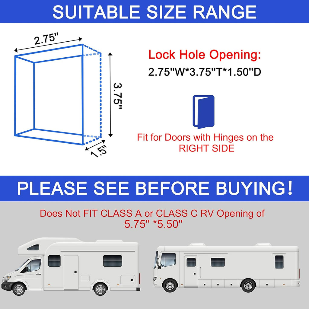 RV Keyless Entry Door Lock with Backlit Keypad and 2 Key Fobs P7601