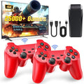 Wireless Retro Game Console with 25000+ Built-in Games, 4K HDMI Output, 2.4GHz Wireless Controller (Red) X605