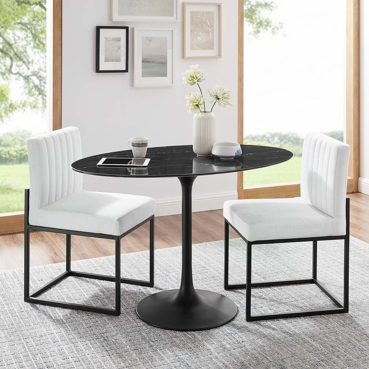 Round 48" Artificial Marble Dining Table D318488