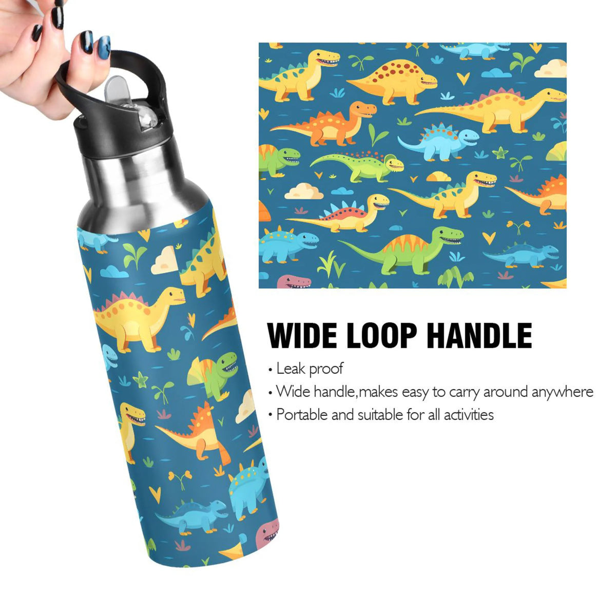 Stainless Steel Insulated Water Bottle with Straw Lid H3863
