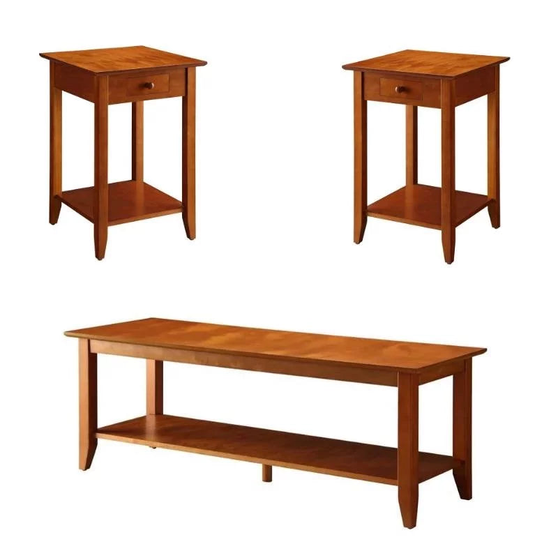 2 Piece Coffee Table and Set of 2 End Table Set in Cherry N465297