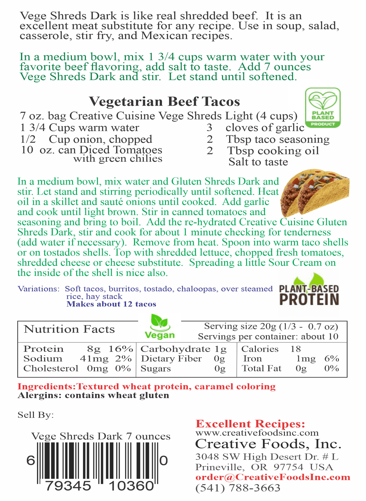 Veggie Shreds Mixed Light & Dark D4403
