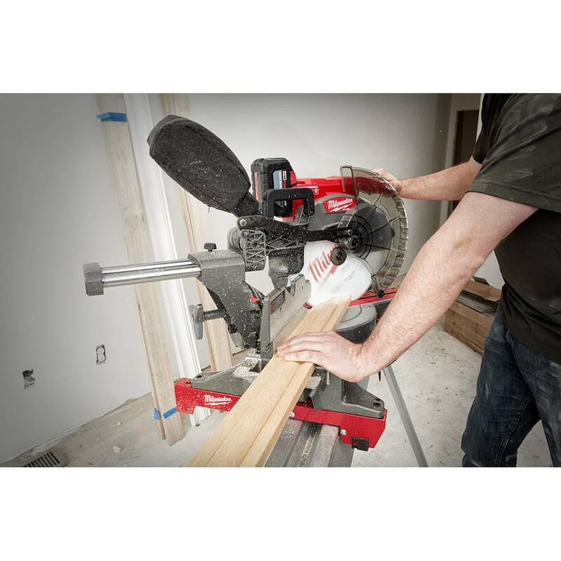 18V Lithium-Ion Brushless Cordless 12 in. Dual Bevel Sliding Compound Miter Saw Kit with Stand and Battery L902770