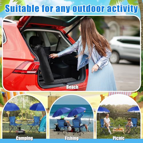 2 Set Folding Camping Chair with Umbrella and Foot Rest M881
